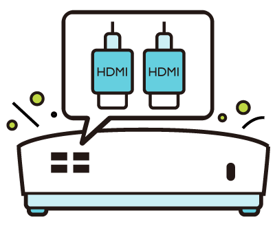 Dva HDMI priključka na MW535 projektoru